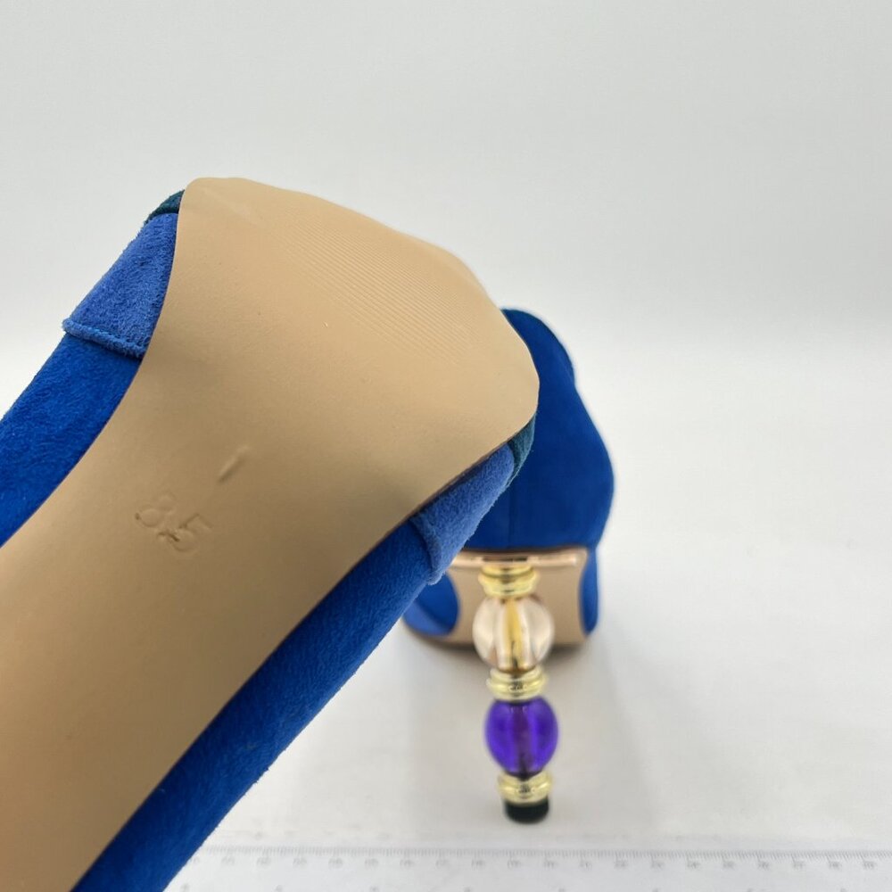 Fowt Blue Gradient Wave Pattern Pointed Toe Jewel… - image 5